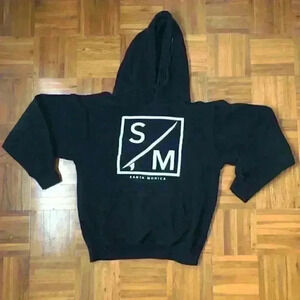 santa monica black hoodie labeled adults small may fit youth xl
